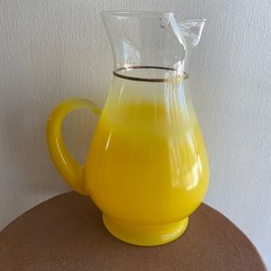 Vintage Blendo Glass Pitcher Yellow